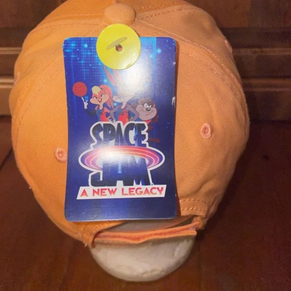 Space Jam Curved Brim Orange & Silver Baseball Cap Hat